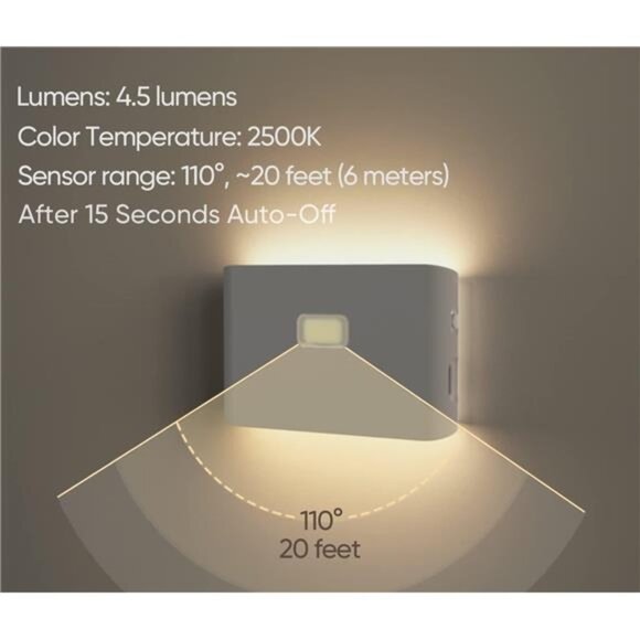 Rechargeable Night Lights with Dusk to Dawn & Motion Sensors, Warm & Soft White - Picture 4 of 7
